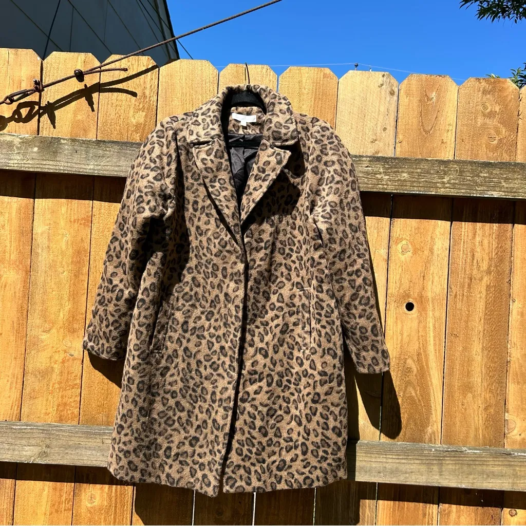 Adyson Parker Women's Cheetah Button Coat size large fall winter animal print‎ - Image 4