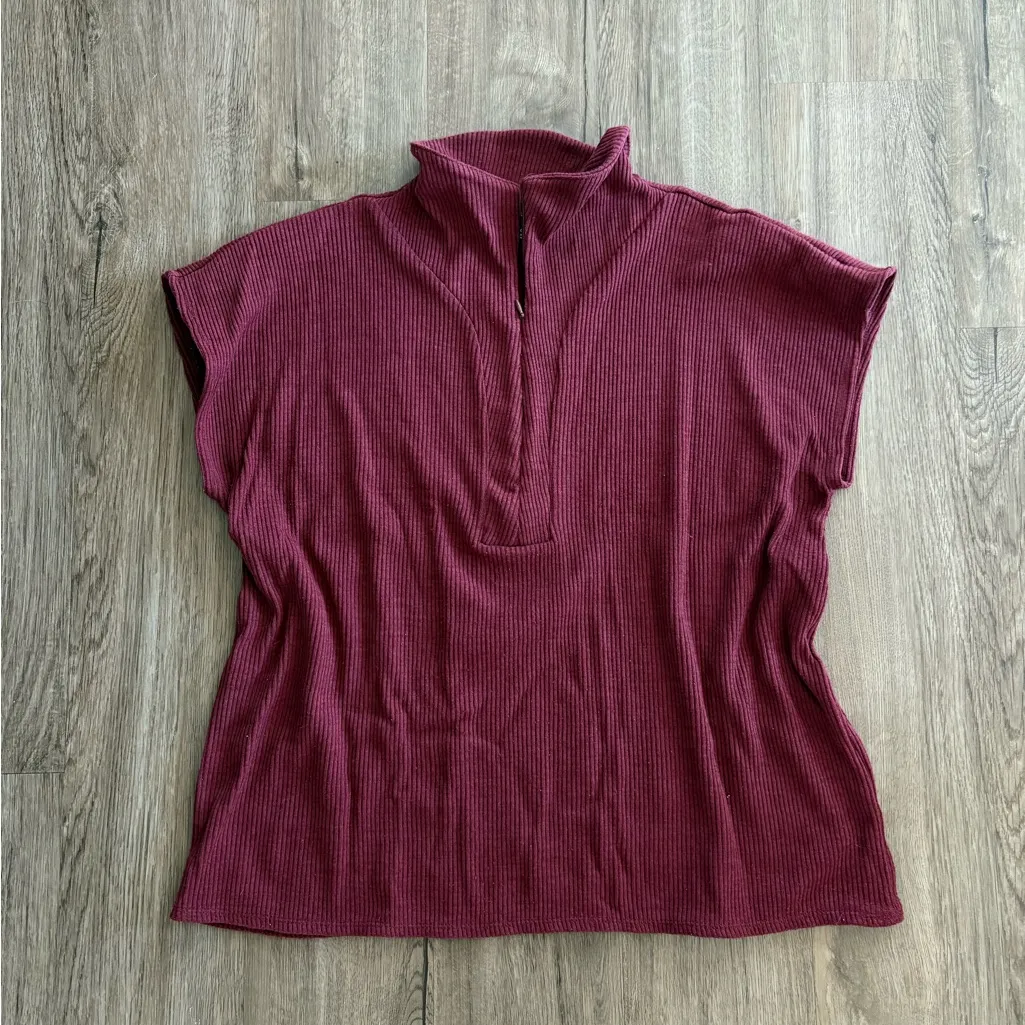 Deep Red Alfani Collared Top Size XL - Image 2