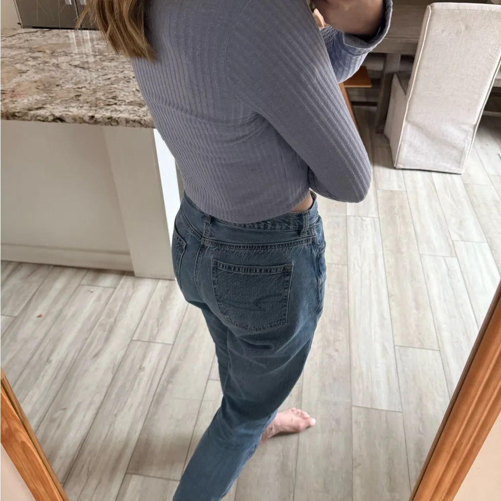 Madewell MWL Ribbed Button Front Cropped Long Sleeve Top Size XS NWT - Image 4