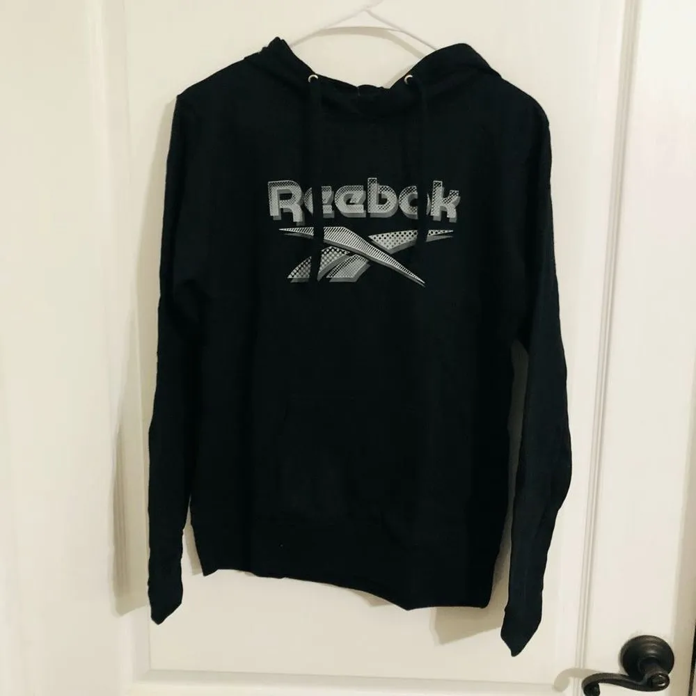 Brand New Reebok Logo Black Vector Hoodie For Women Size‎ Small Pullover Hoodie - Image 2