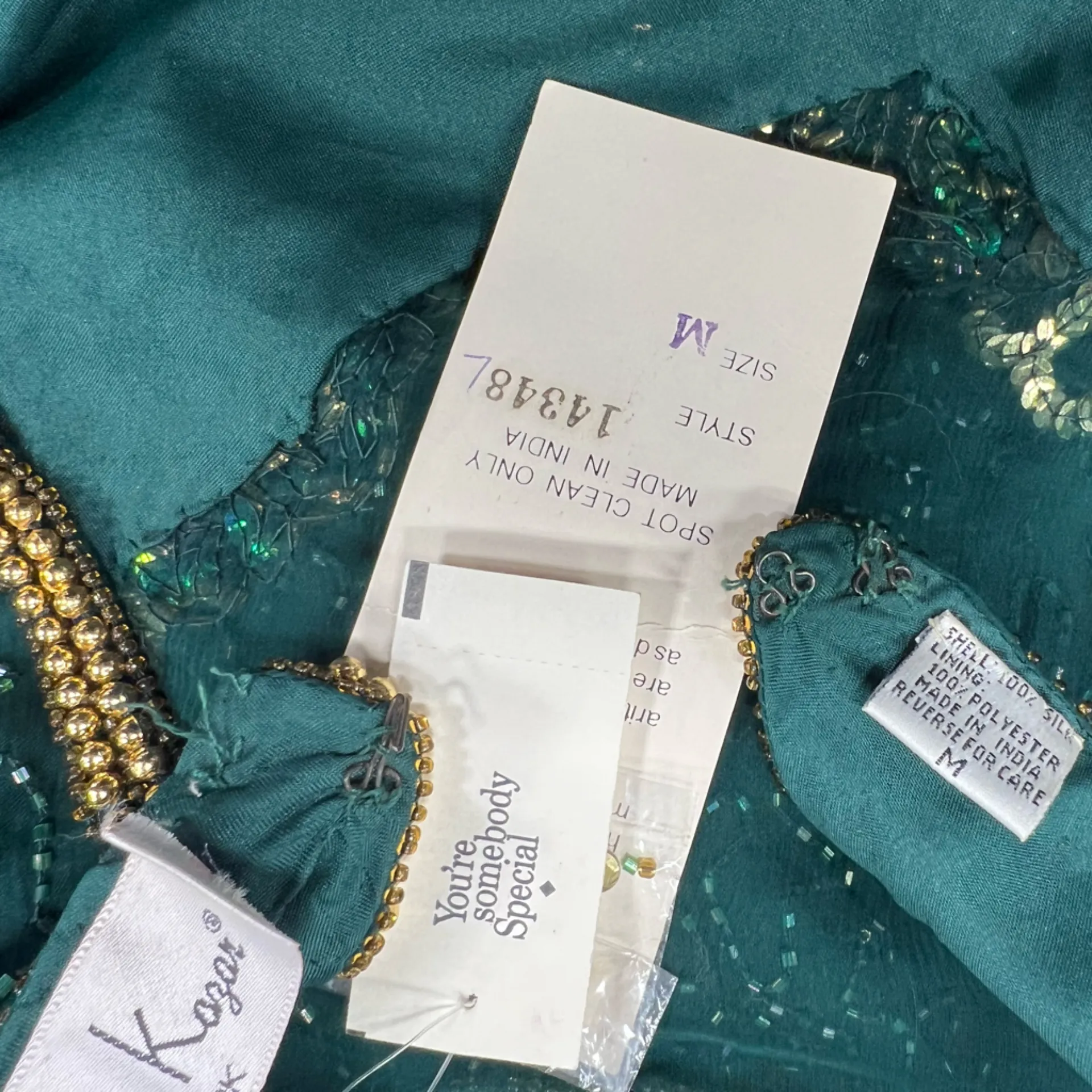 Vintage Beaded Gown M - Image 11