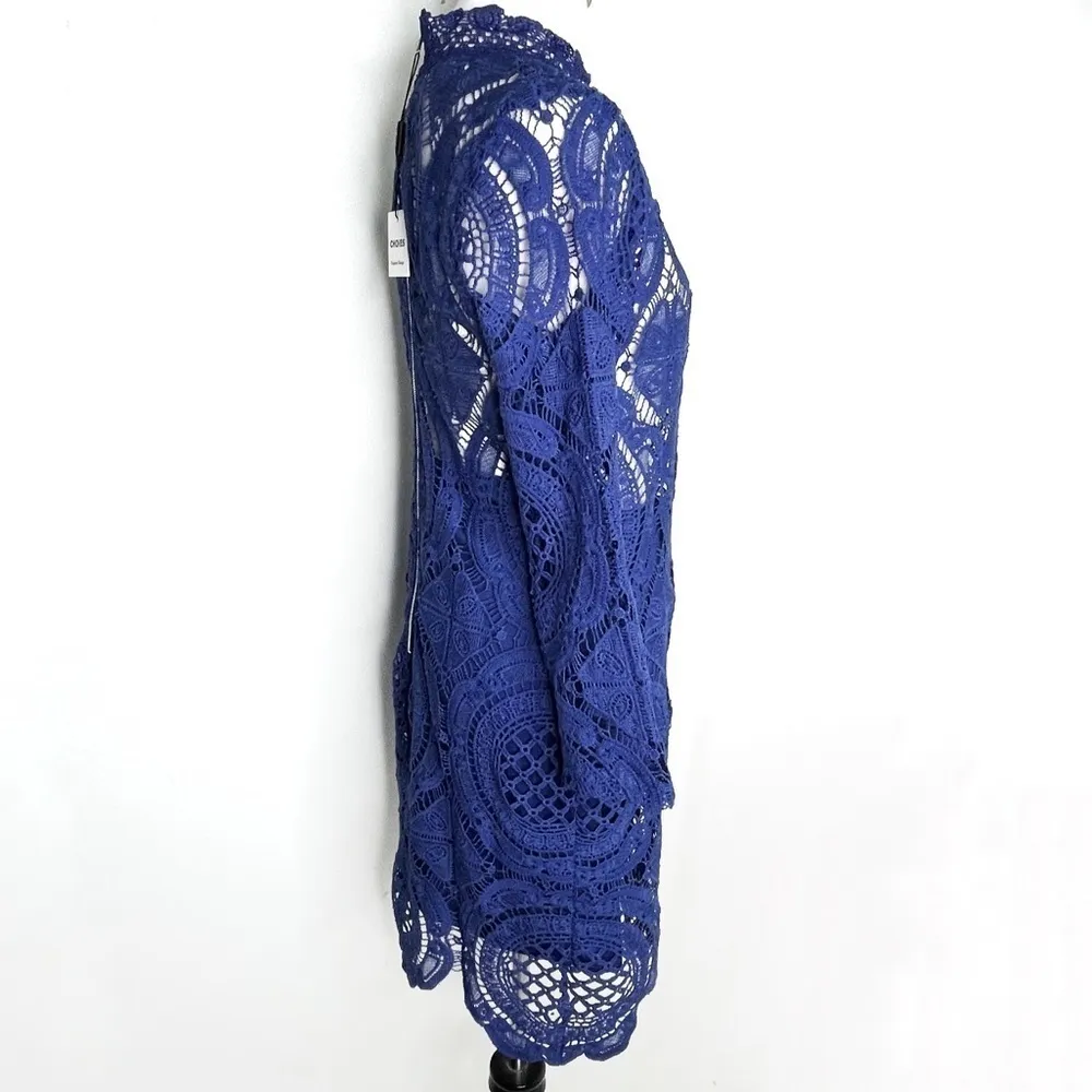 New Choies Blue Lace Dress Medium - Image 5