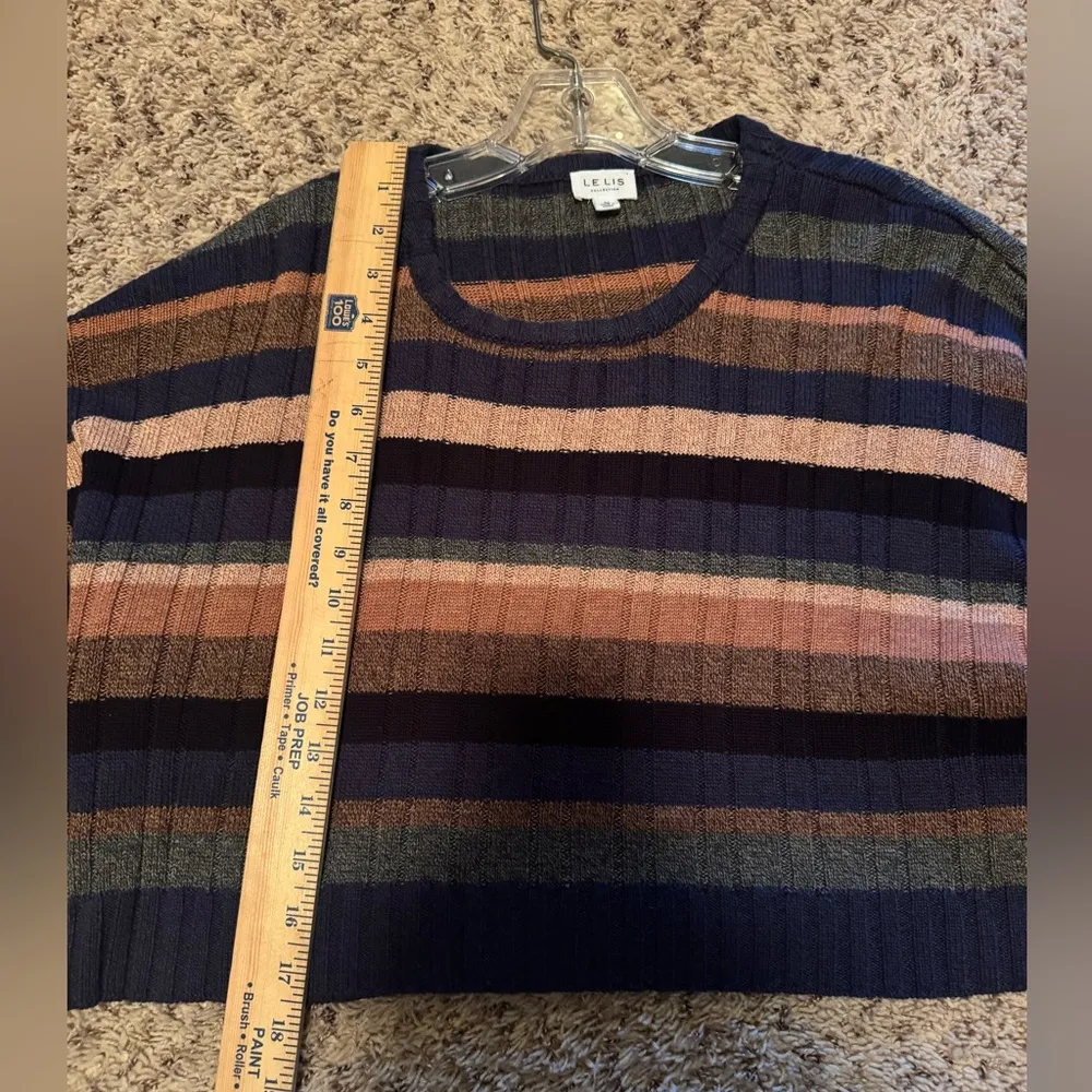 Le Lis Carson Striped‎ Cropped Sweater, Medium - Image 9