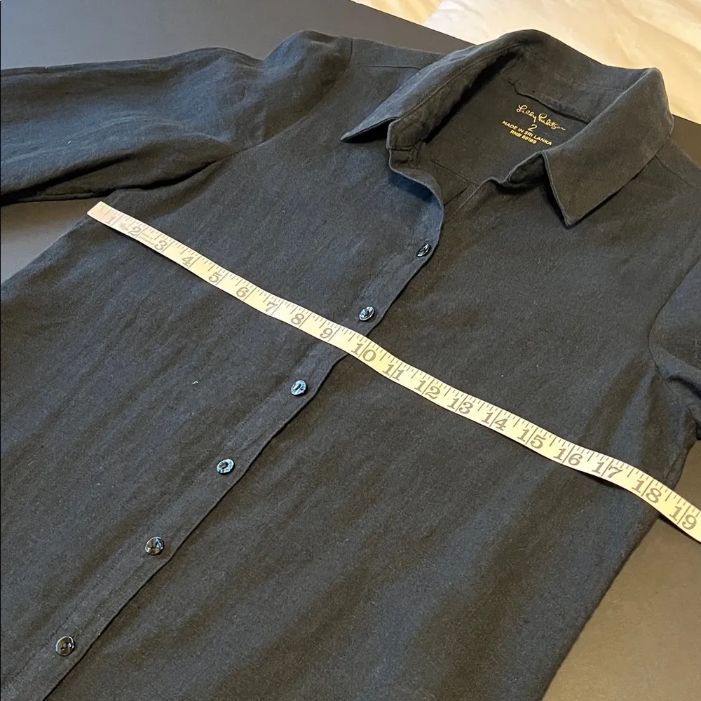 Lilly Pulitzer Bethanne Knee Length Dress, buttondown, black, pockets, size 2 - Image 6