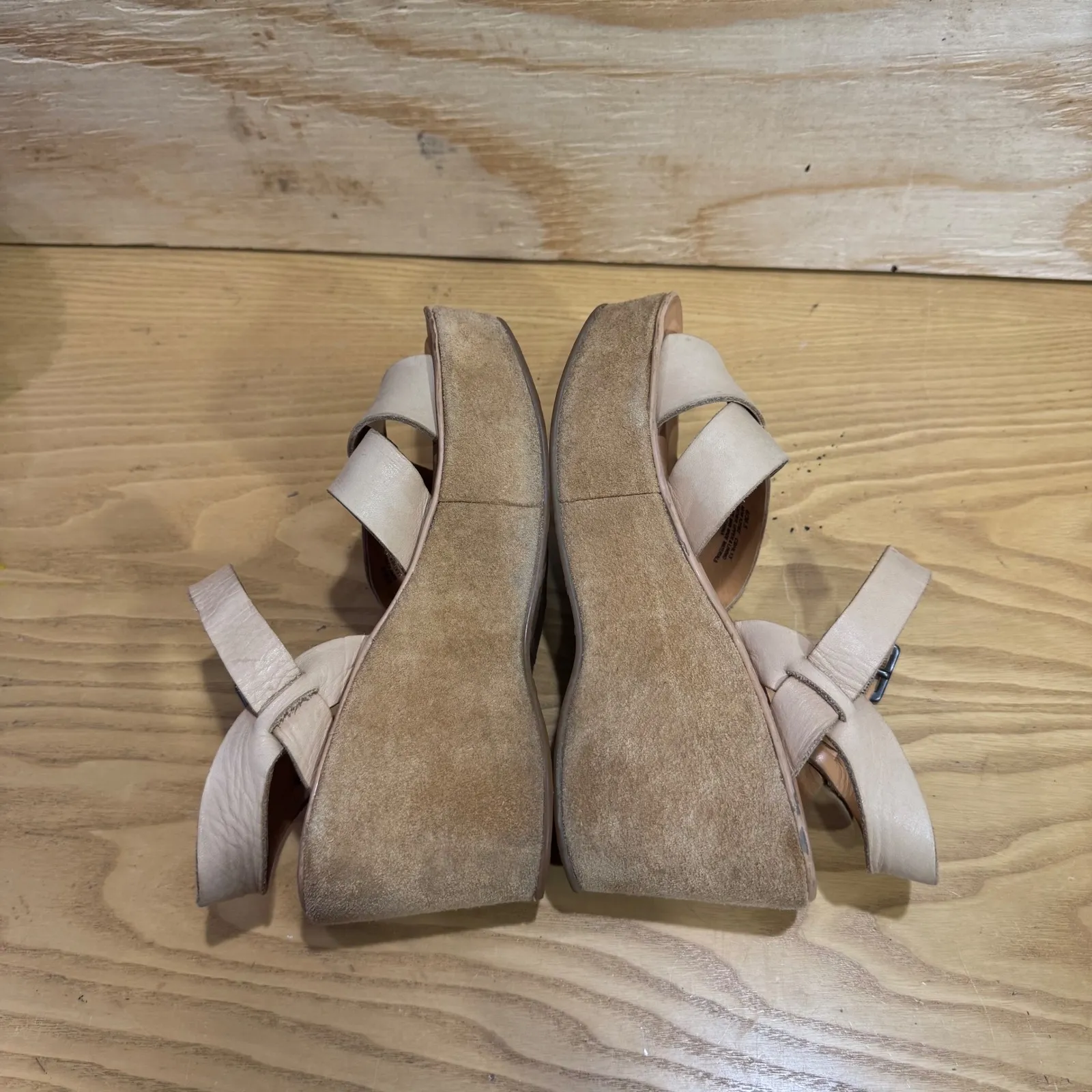 Kork Ease Ava Wedge Platform Tan Leather Sandals Size 6 - Image 10