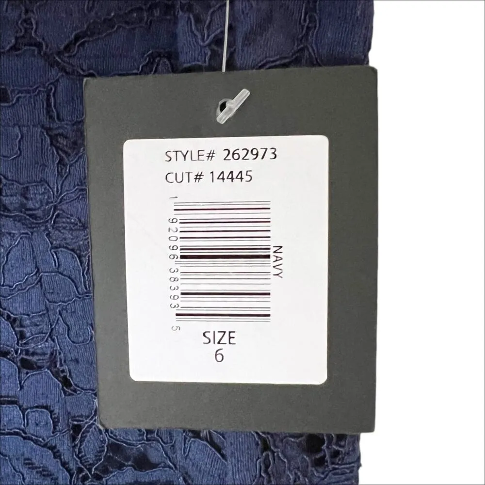 NWT Marina Navy Blue Lace Sweetheart Cropped Jumpsuit Size 6 - Image 6