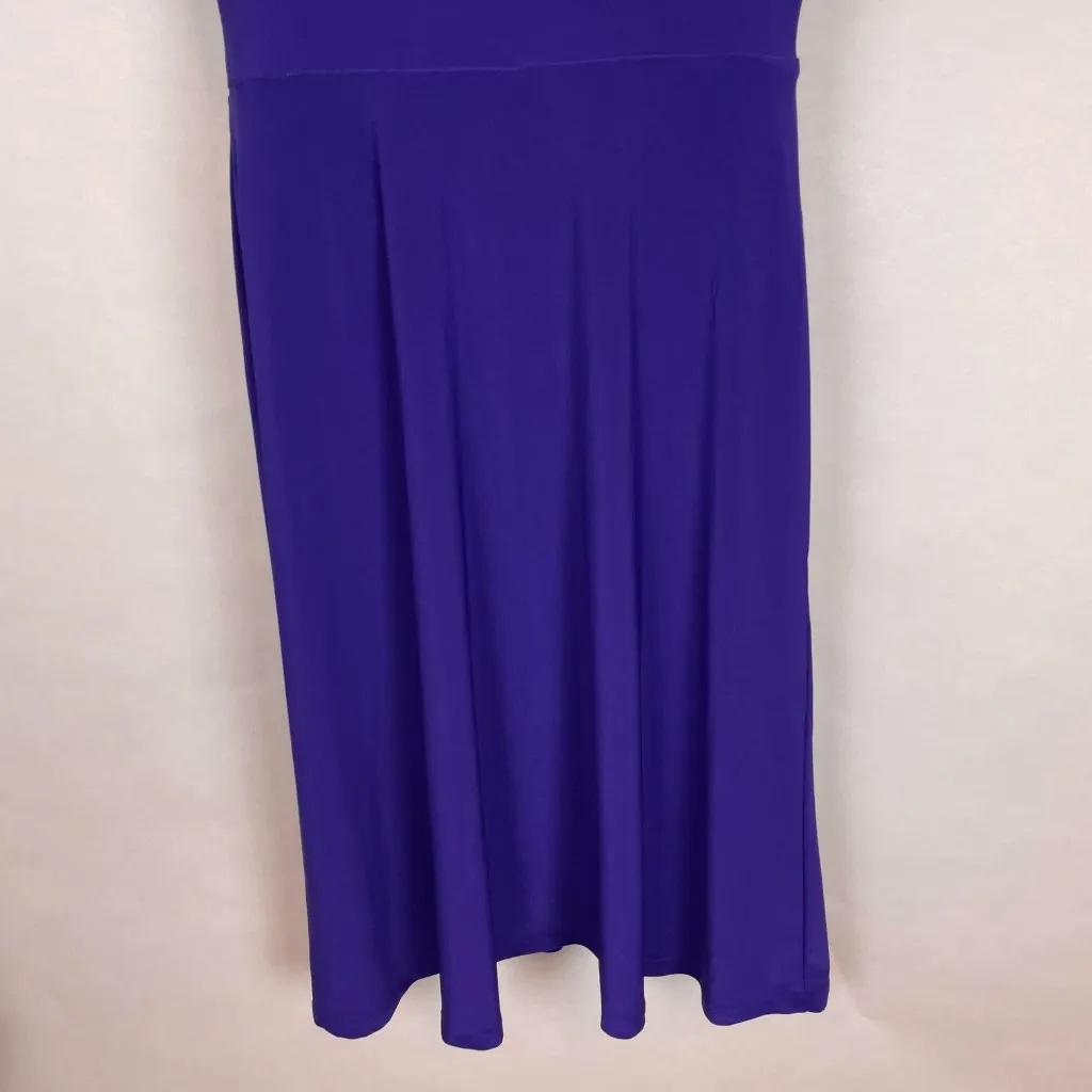 Ralph Lauren Dress Faux Wrap Jersey Size 10 MENDED Knee Length Hem Office Career - Image 11