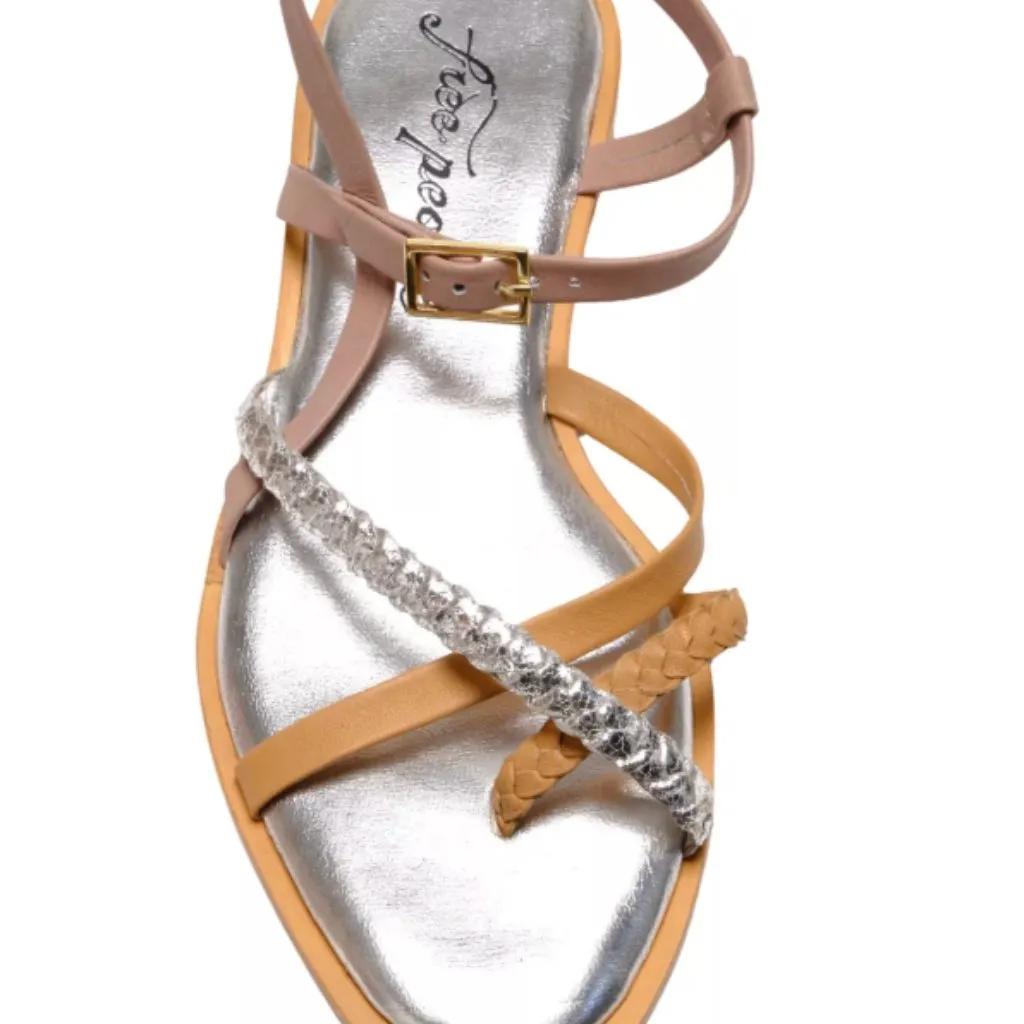 NEW Free People Sunny Days Ankle Strap Sandal (Women) 11M, SILVER MULTI - Image 8