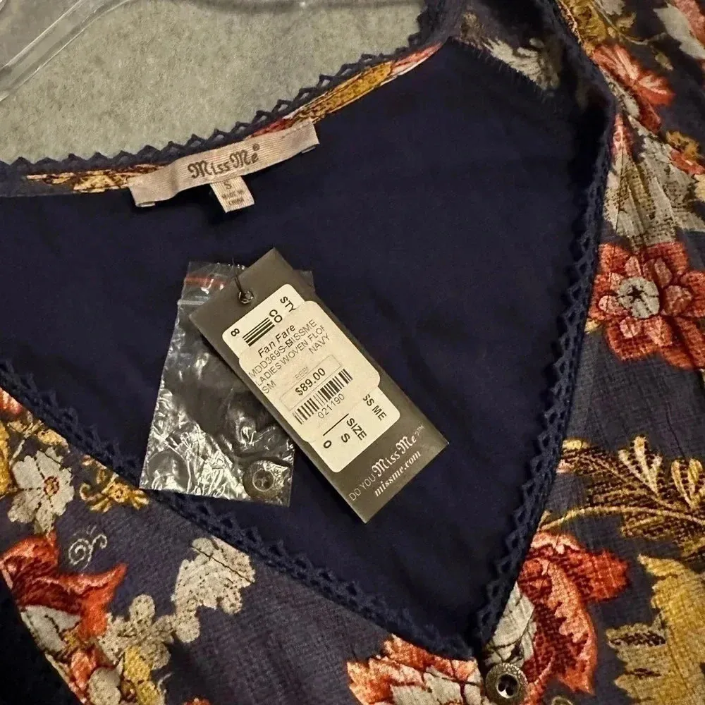 NWT Miss Me blue floral dress Size S - Image 4