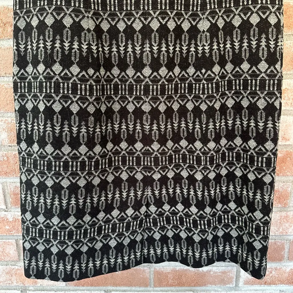 Pendleton 100% Virgin Wool Sleeveless Shift  Dress Women’s 12 Gray Black Aztec - Image 9