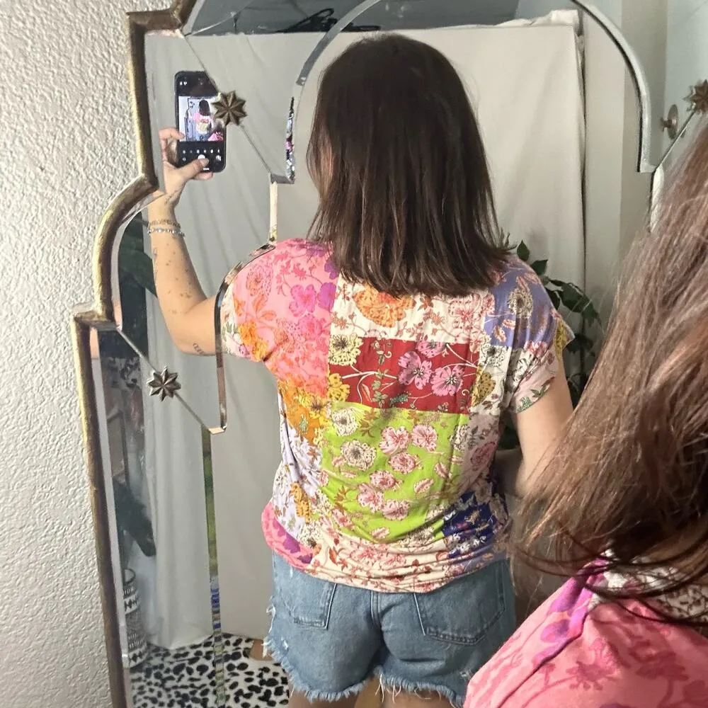 Johnny Was Cosmo Relaxed Tee Multicolour Ladies Top Shirt In Yellow Size Small - Image 4