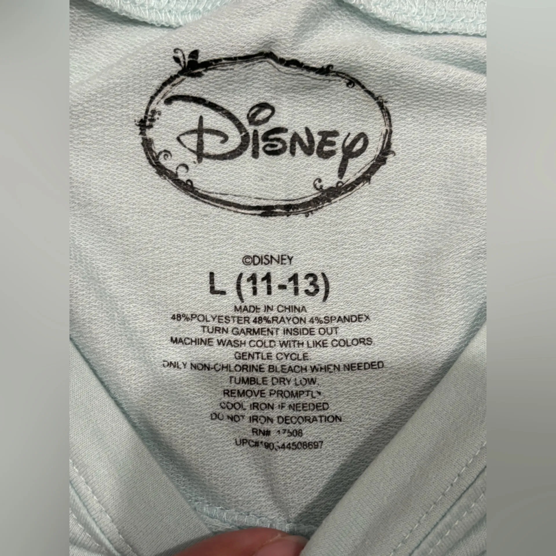 Disney Mickey Mouse Rose Women’s Light Blue Long Sleeve Pullover  Size L - Image 4