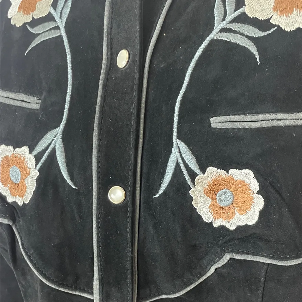 Bushwacker Embroidered Black Suede Jacket Size Large NWT - Image 5