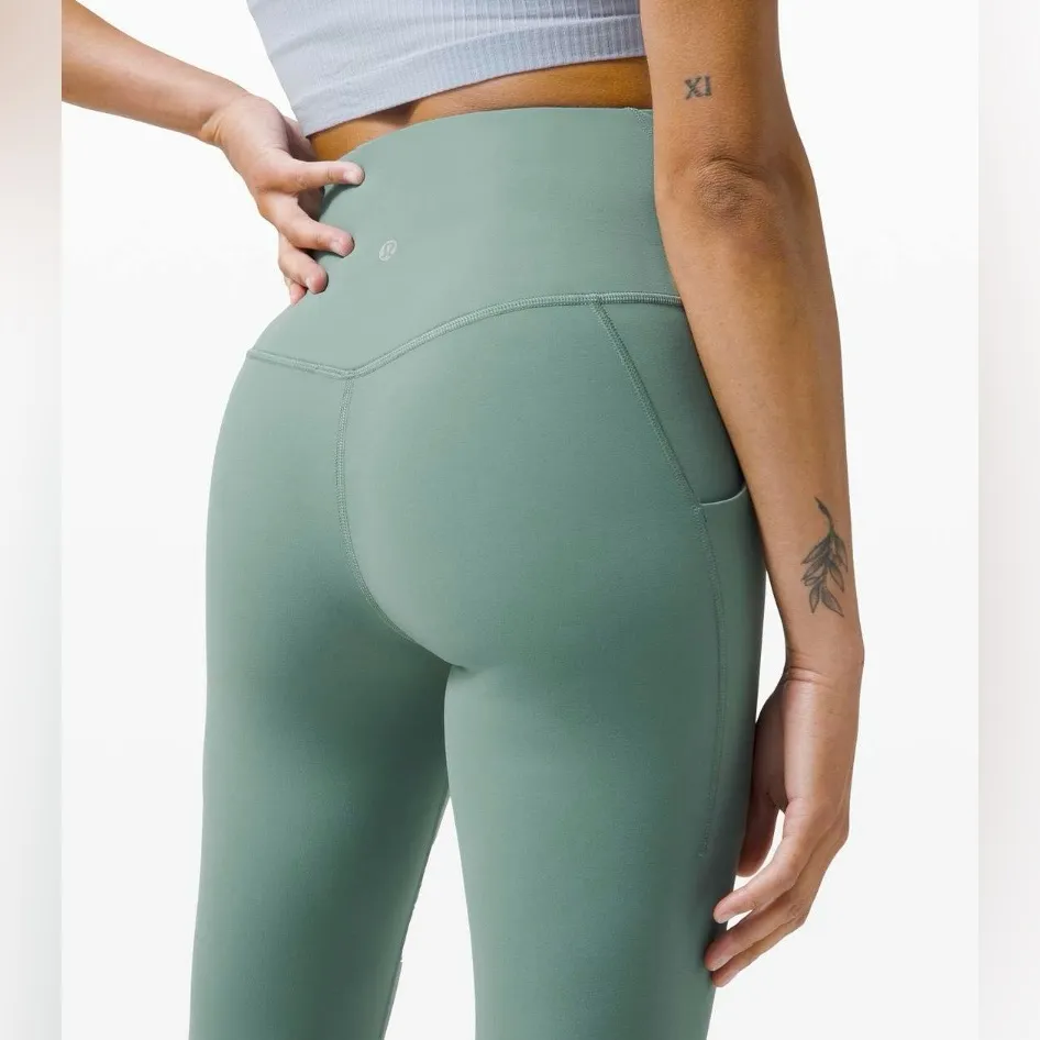 Lululemon Align High Rise Pant Pockets 25” Tidewater Teal Green Siz 2  Leggings - Image 2
