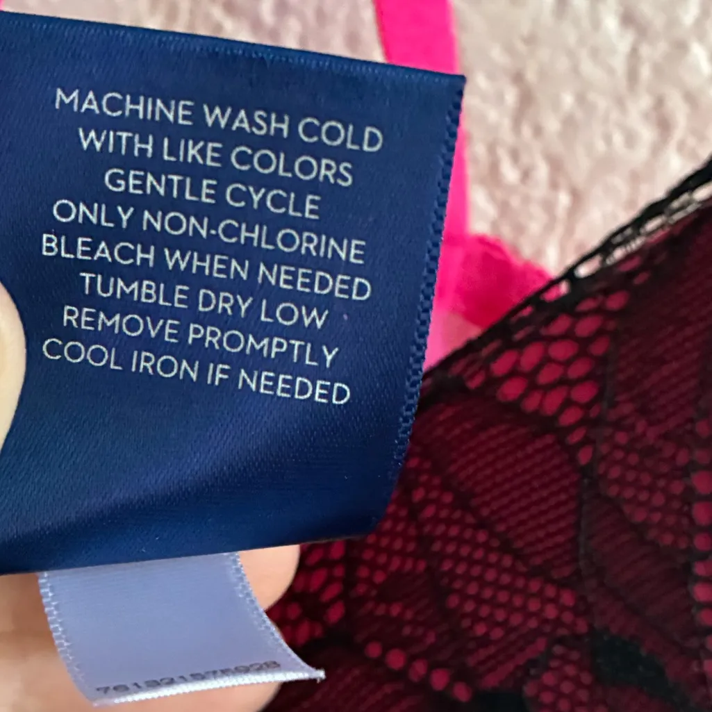 Apt. 9 Hot Pink Black Lace Sheer Chemise Babydoll S - Image 15