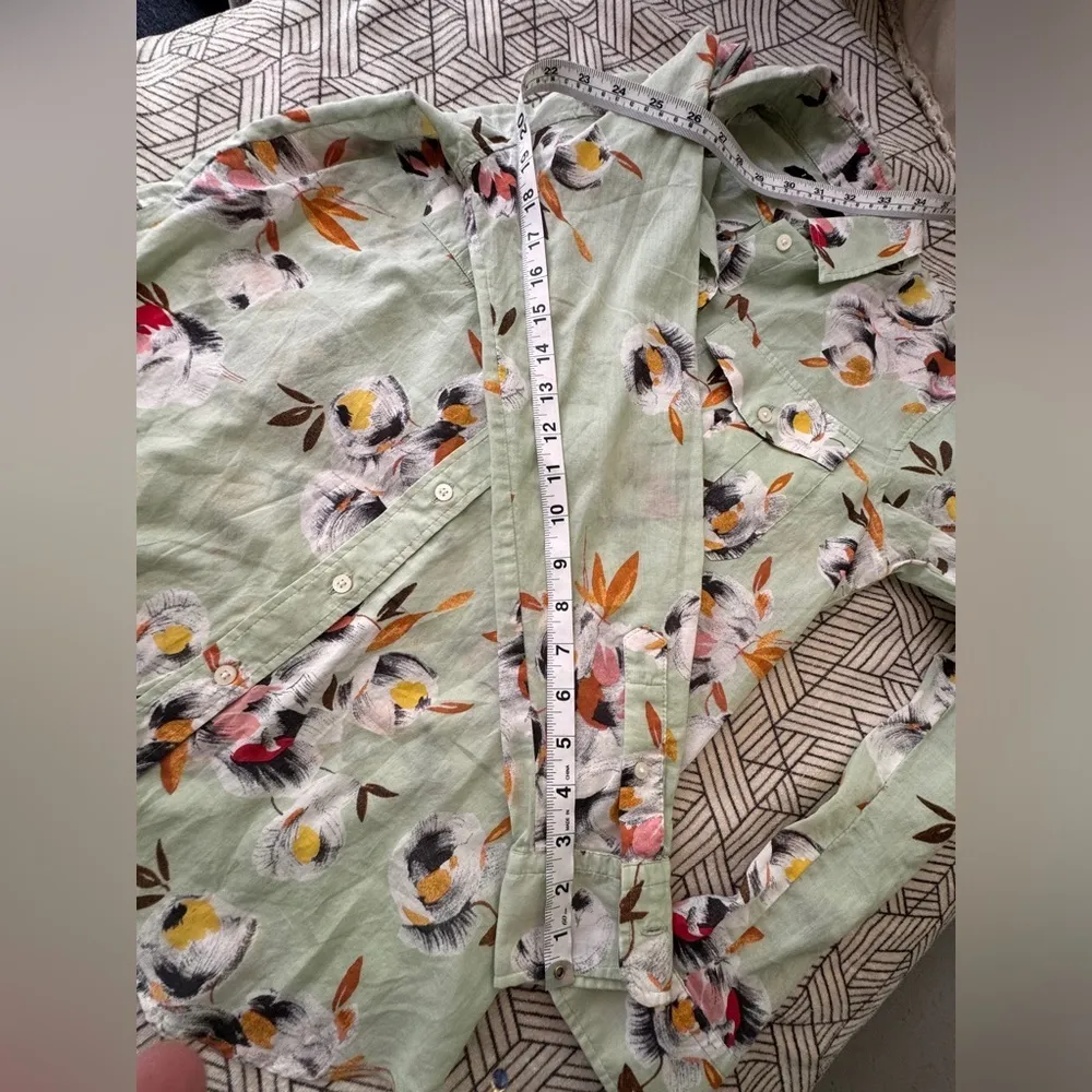 Lauren Ralph Lauren Black Label Women’s Floral Cotton S Shirt (Multi) Green - Image 7