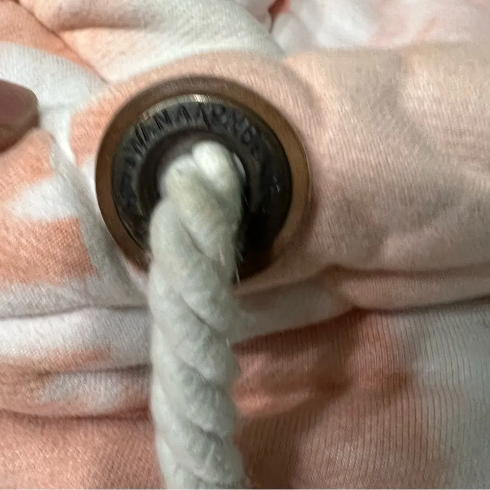 Wanakome Artemis Tie Dye Pink and White Cowl Neck hoodie Sweatshirt medium - Image 5