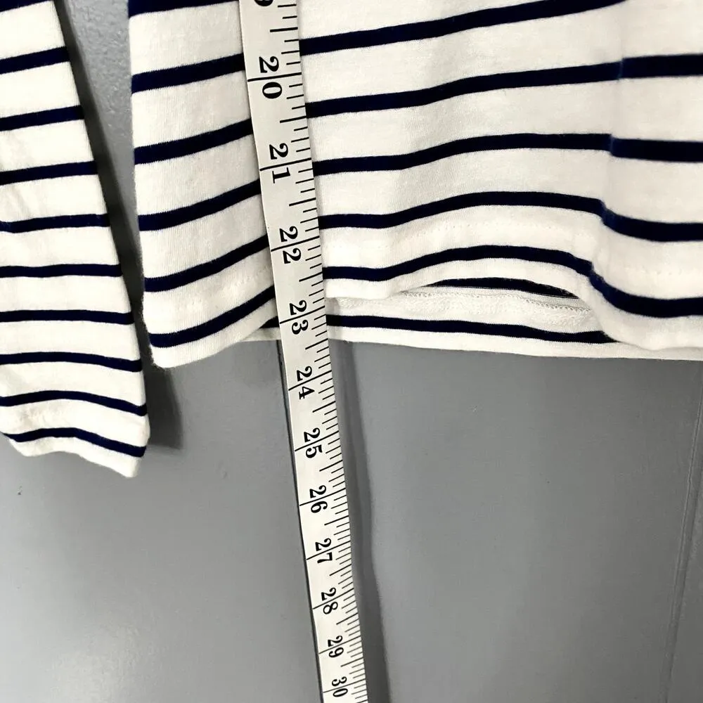 J. Crew Navy White Porto Stripe Layer Classic Tissue Turtleneck Top XS - Image 5