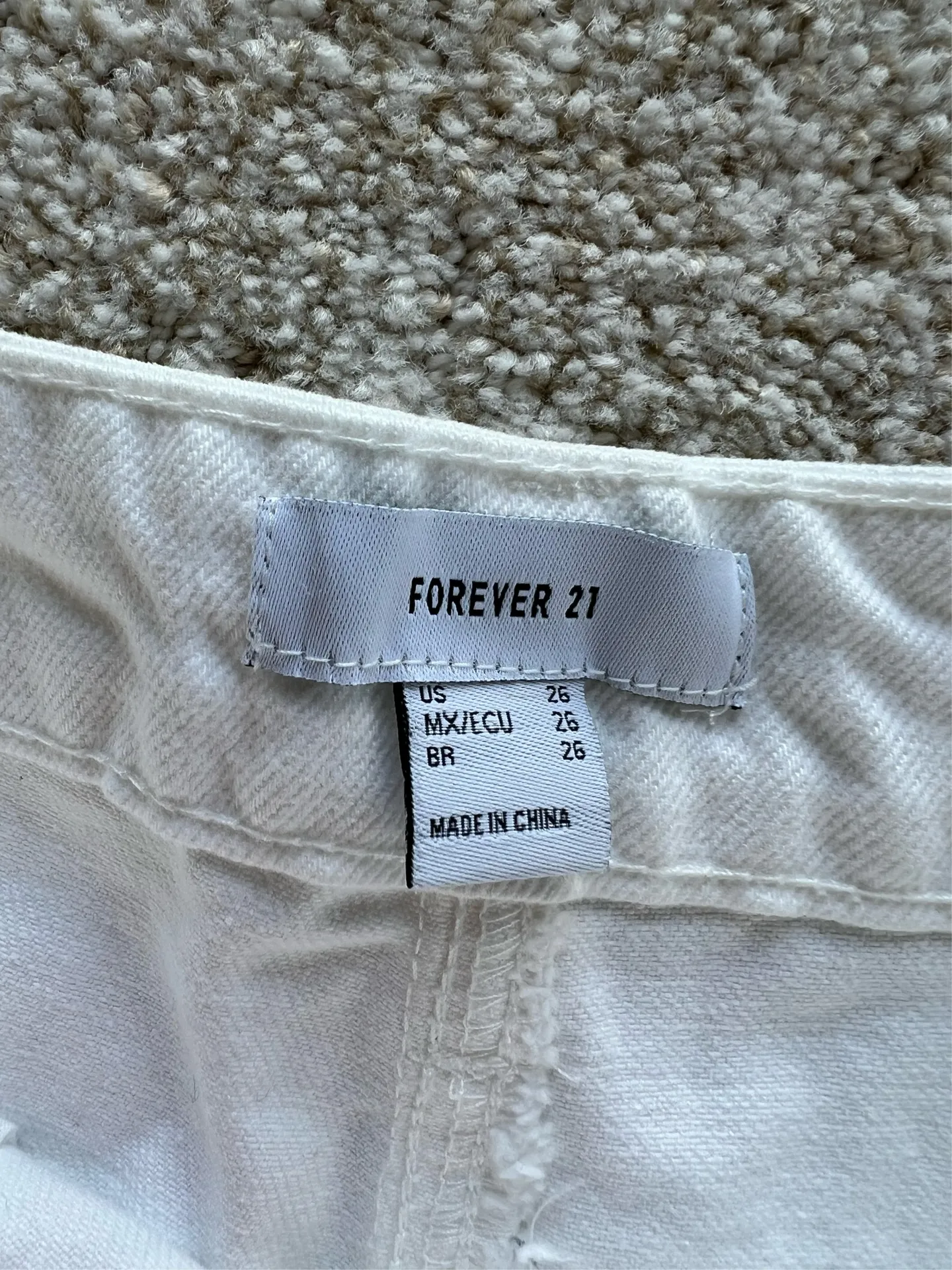 White Forever 21 Jean Shorts Ripped - Image 4