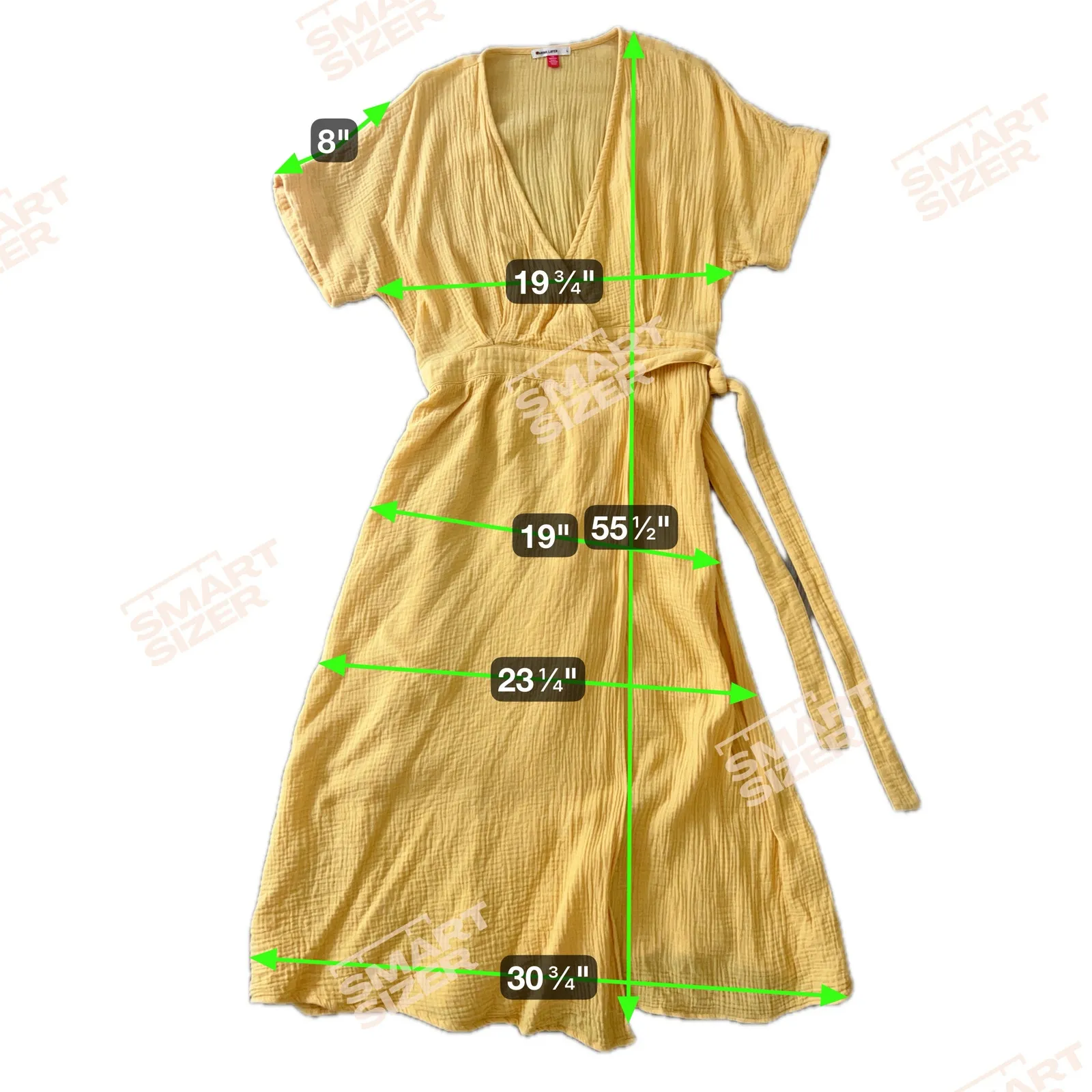 Marine Layer Valencia Wrap Dress Golden Yellow Women's Large Adjustable Gauze - Image 7