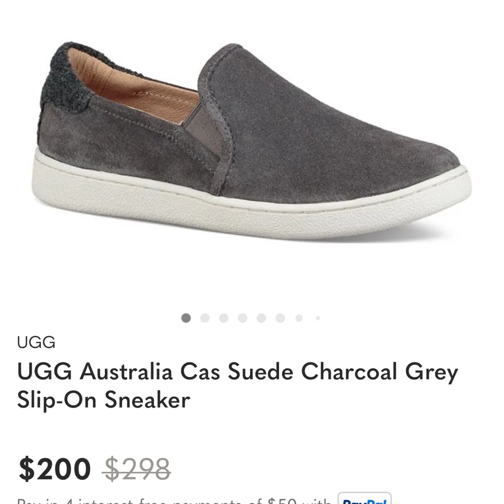 UGG Australia Cas Charcoal Gray Suede Slip-On Sneakers Women’s Size 7 - Image 11