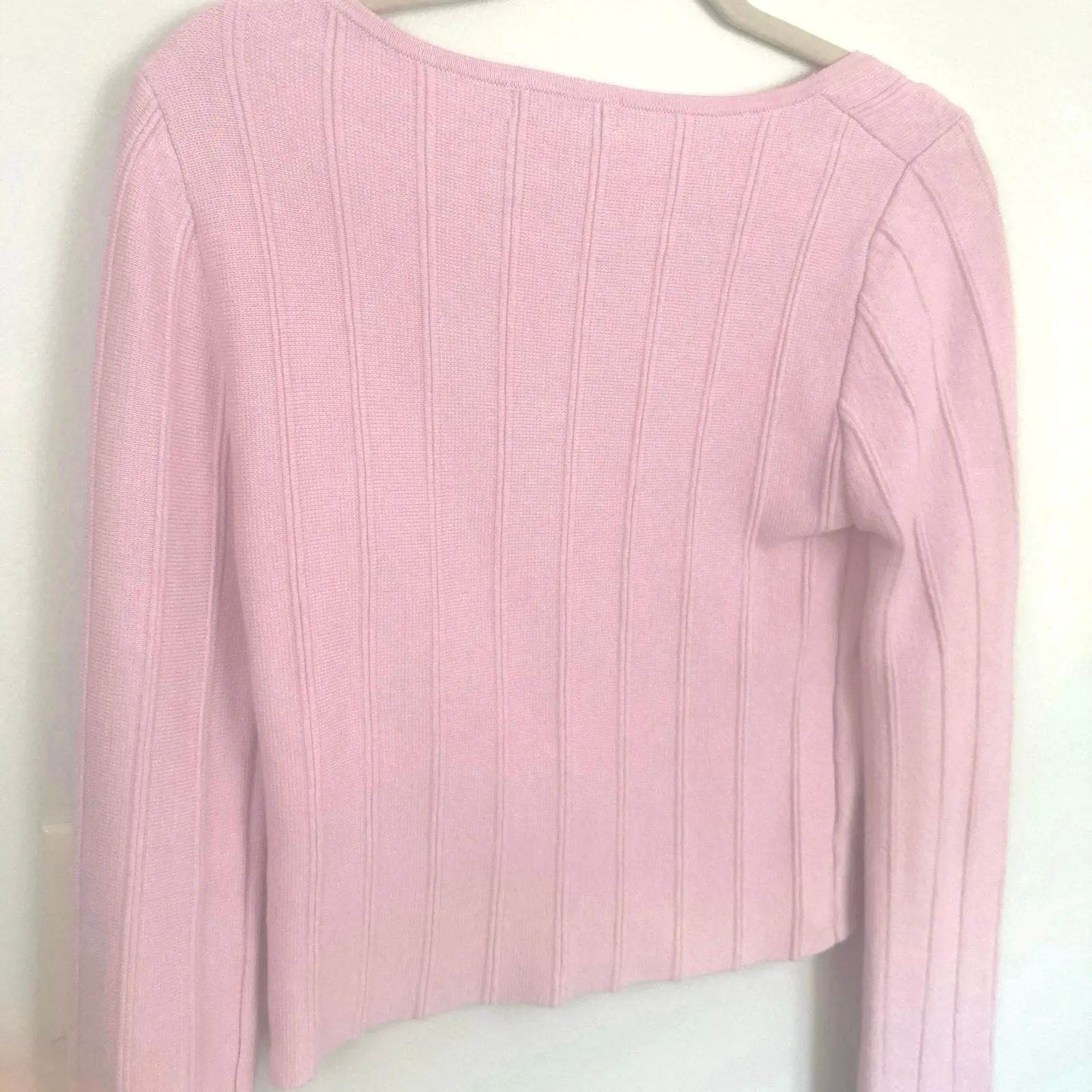 Sincerely Jules Womens M Pink Crop Keyhole Knit Sweater Y2K Coquette Soft Girl - Image 9