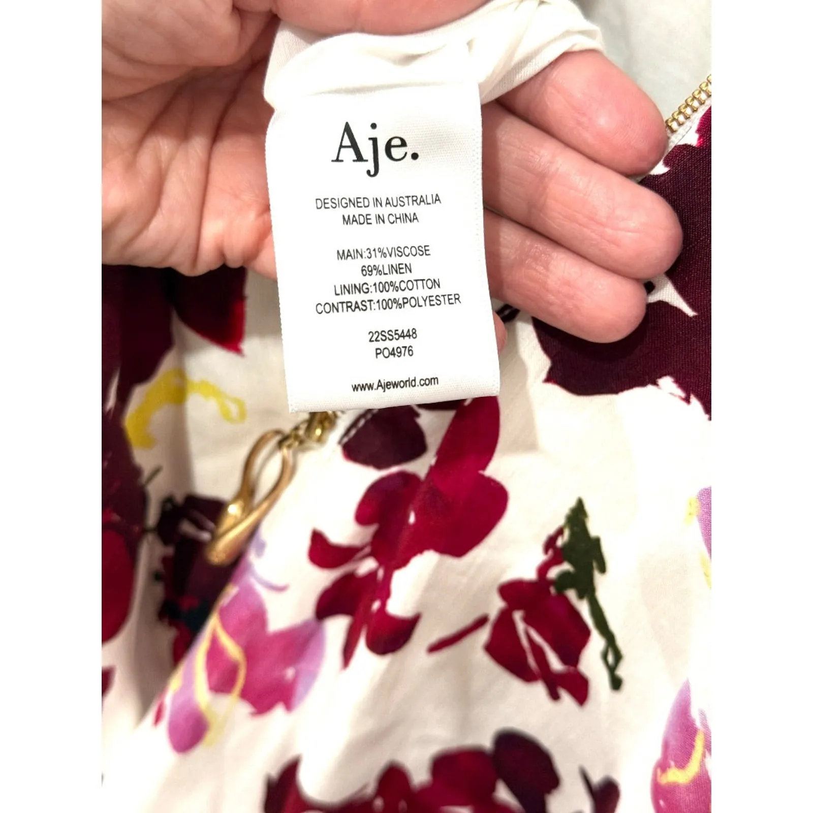 Aje Suzette Floral Bubble Hem Mini Dress Roses of Provence Print AUS 8 / US 4 White - Image 6