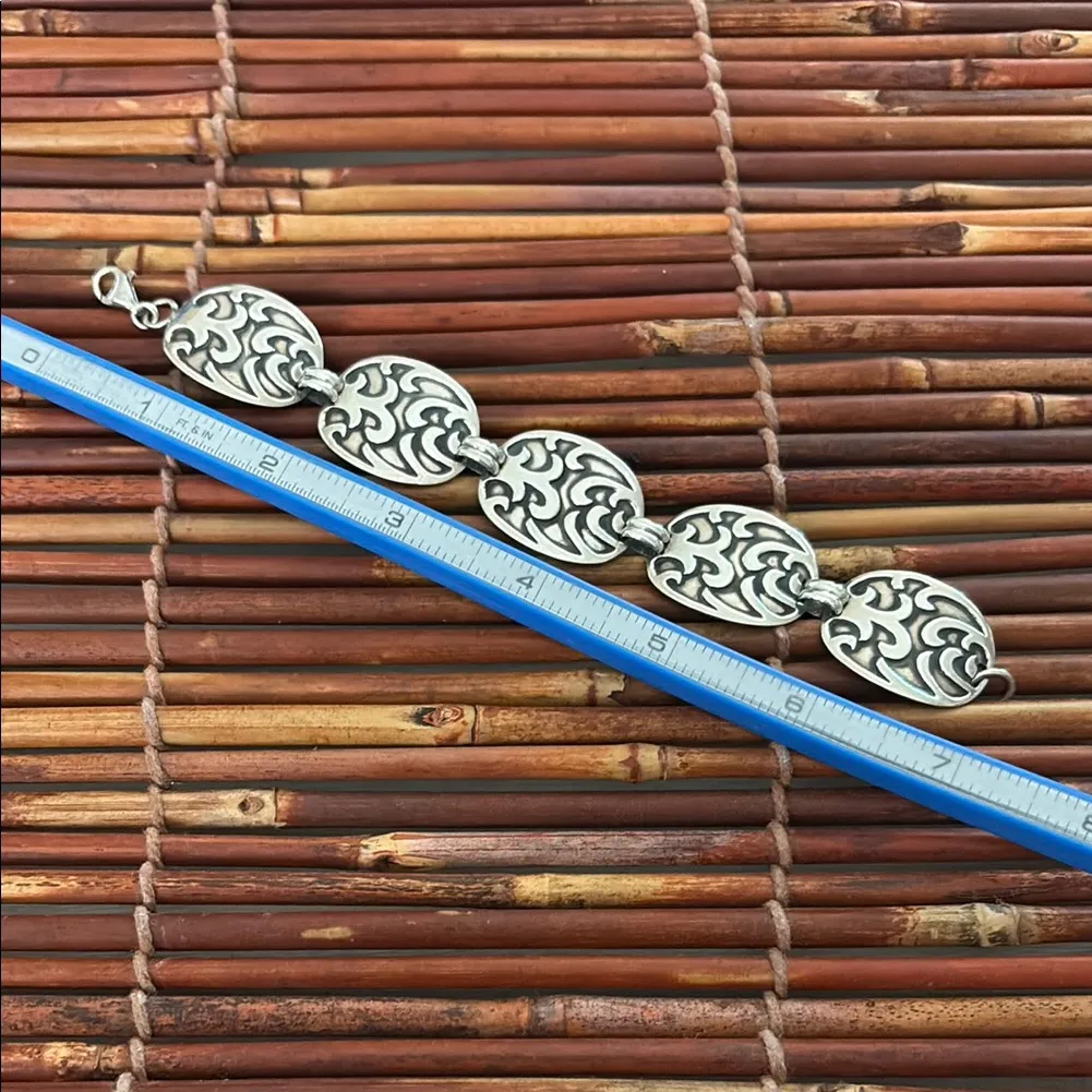 Silpada Sterling Silver Intricate Disc Bracelet Retired - Image 4