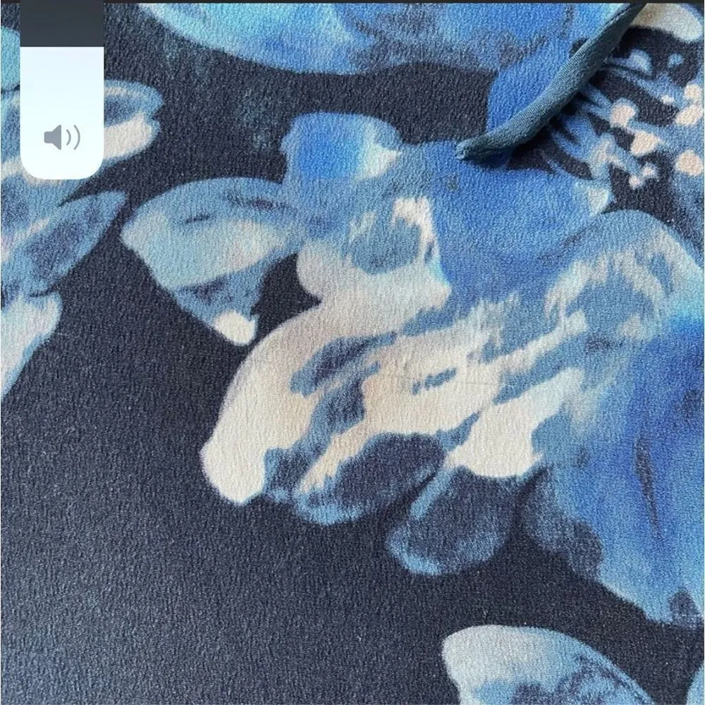 Rebecca Taylor Silk Floral Jogger Pants navy white, Sport chic style 100% silk, - Image 13