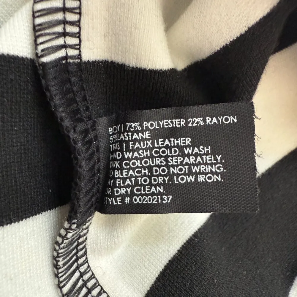 Club Monaco Haley Striped Shift Mini Dress Women's 2 Black White Classic Preppy - Image 13