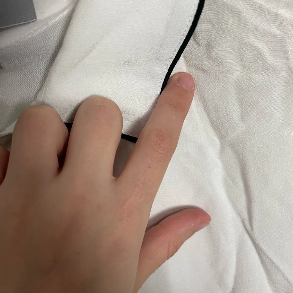 Zac Zac Posen White Button Down Shirt Black Piping - Image 6