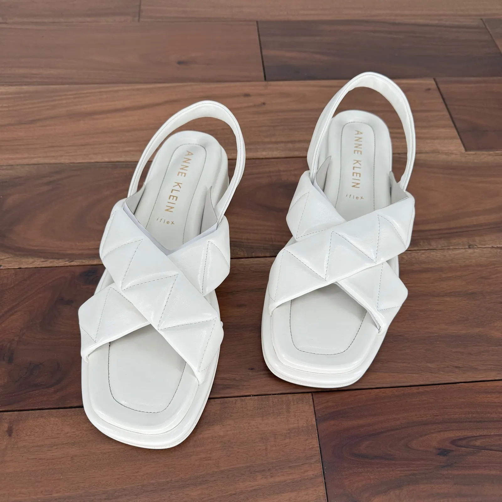 Anne Klein Akartise White Memory Foam Slingback Sandals Women's 8.5M - Image 3