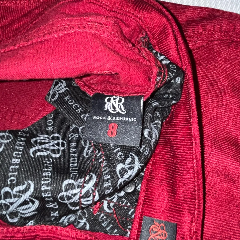Rock & Republic Red Corduroy Pants - Image 4