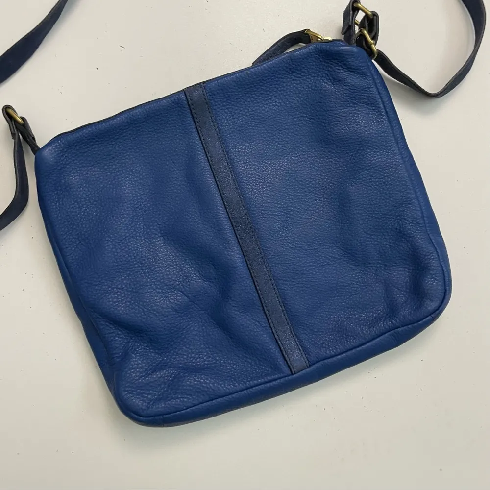 Purse Crossbody Erin Leather Pockets Credit Card Slots Sparkles Blue Gold - Image 4