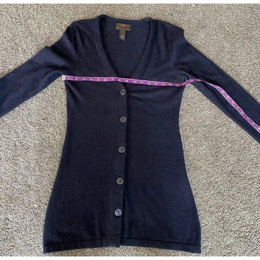 Fenn Wright Manson Navy Blue Longline Angora Wool Cardigan - Size L - Image 4