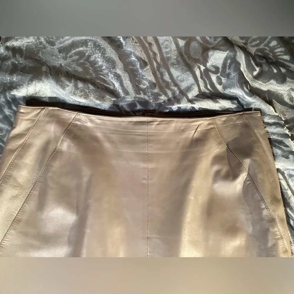 Vintage Ruth Wagner Leather Skirt Large Gray Size 12 - Image 7