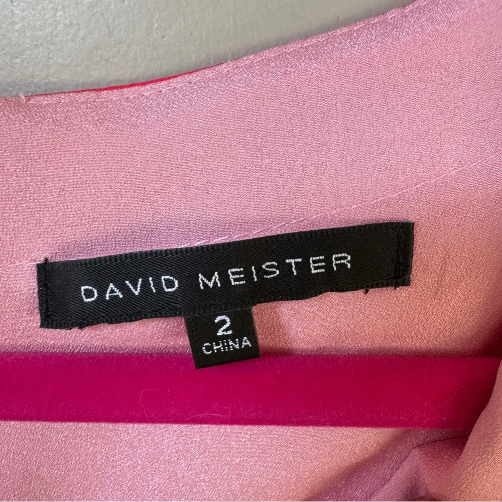 David Meister colorblock orchid floral belted sleeveless sheath dress sz 2 - Image 9