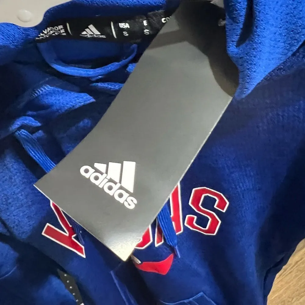 Adidas Climawarm Kansas Jayhawks pullover hoodie small - Image 7
