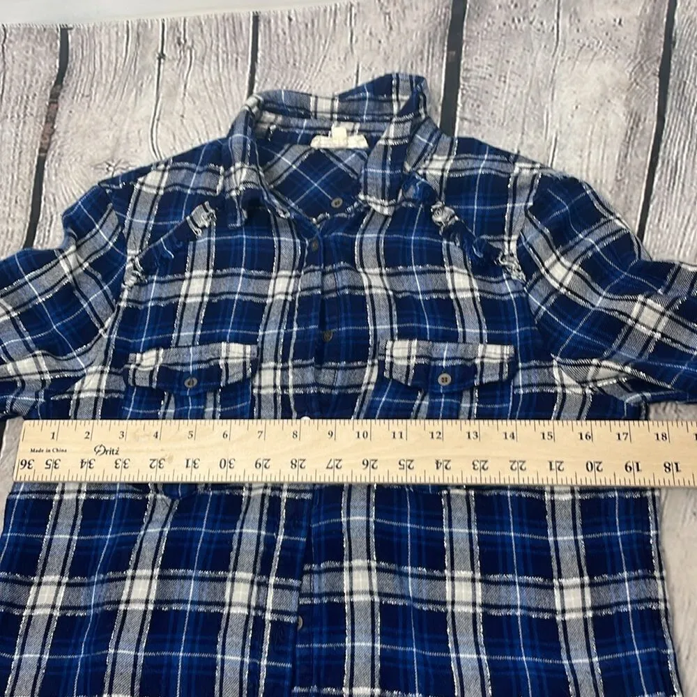 Jane and Delancey Western Fringe detail with sparkle thread Plaid Long sleeve M - Image 11