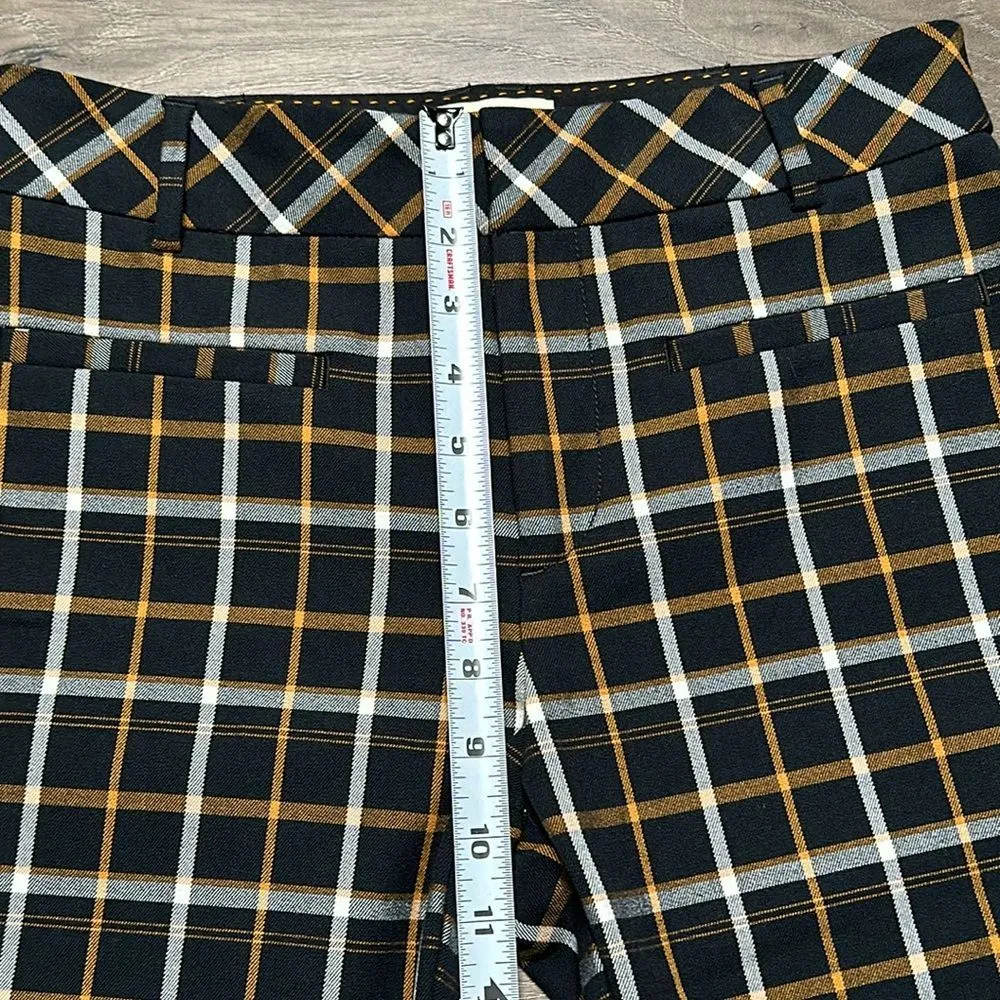 Anthropologie The Essential Slim Kick Flare‎ Plaid Crop Pants Size 2 - Image 10