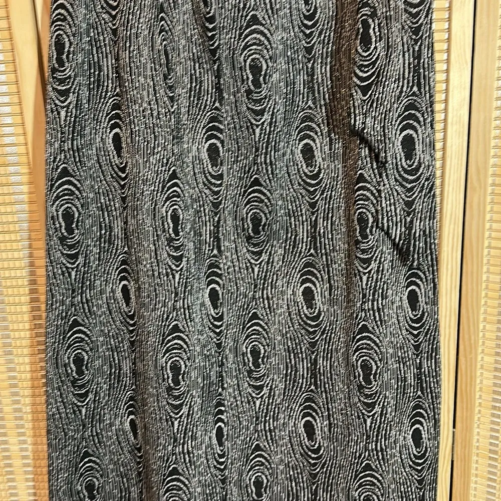 Kristina Fashions Vintage 1980s Black & Silver Metallic Belted Maxi Skirt 11/12 - Image 10