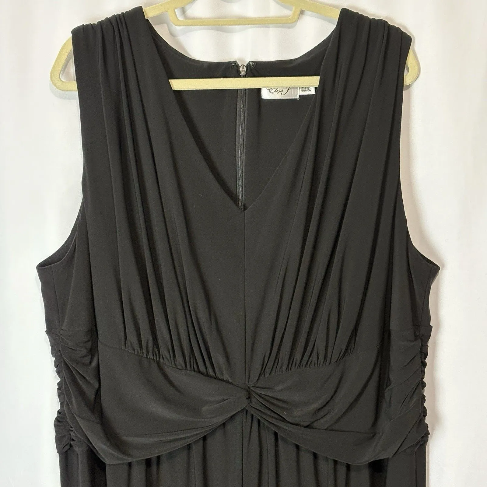 Eliza J Black Sleeveless Jumpsuit Wide Leg Stretch Sz 3X Flattering Party Work - Image 3
