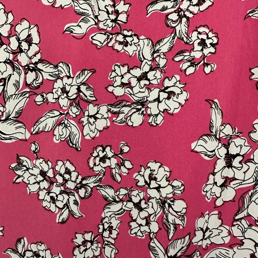 Liz Claiborne short sleeve blouse pink floral size large - Image 6