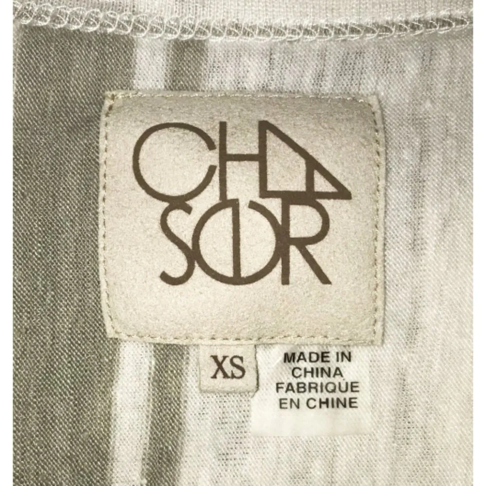 NEW Chaser Linen Striped Lace-Up Corset Dolman Short Sleeve Natural Fiber Edgy - Image 5