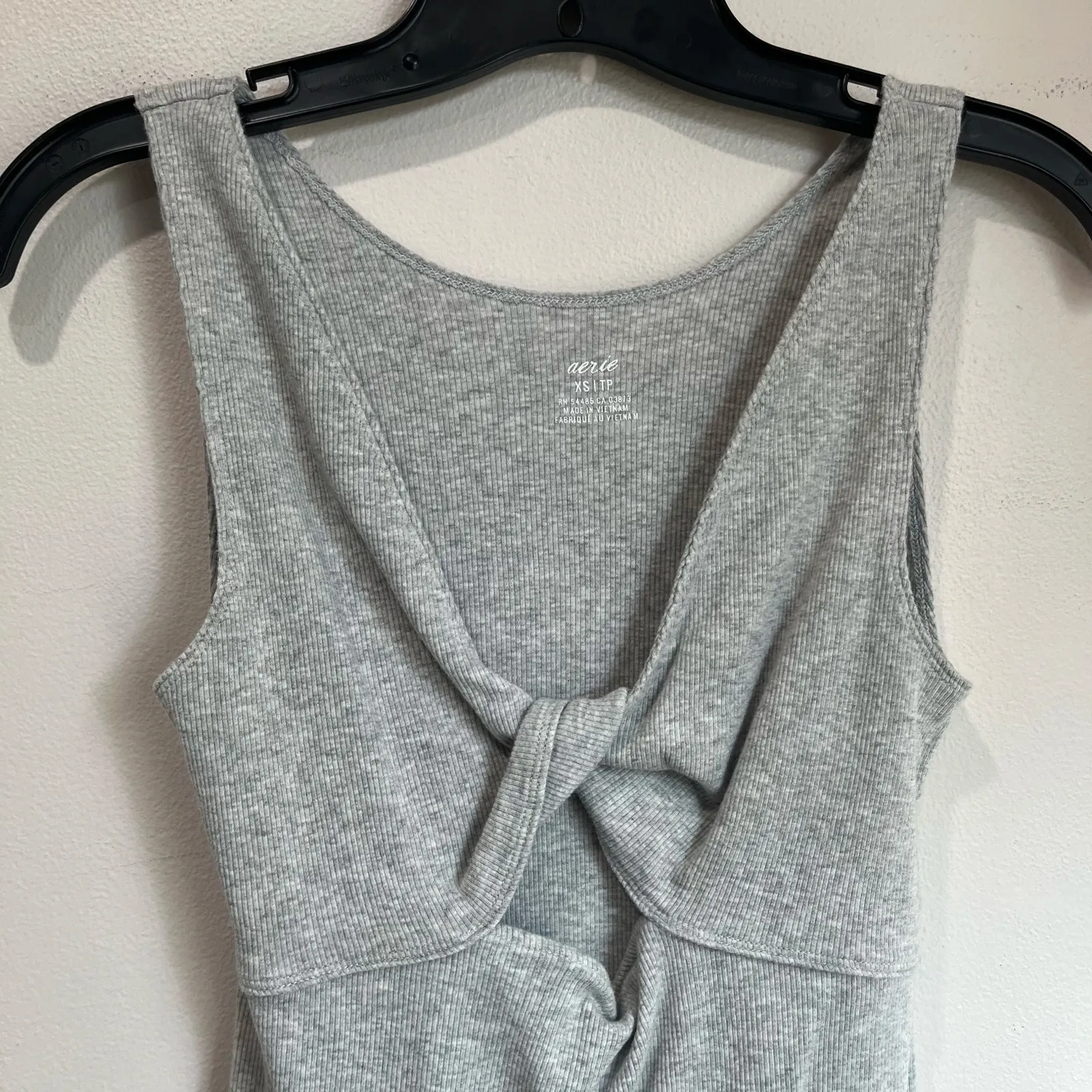 Aerie Gray Ribbed Cutout Bodycon Mini Dress Casual Size XS - Image 4