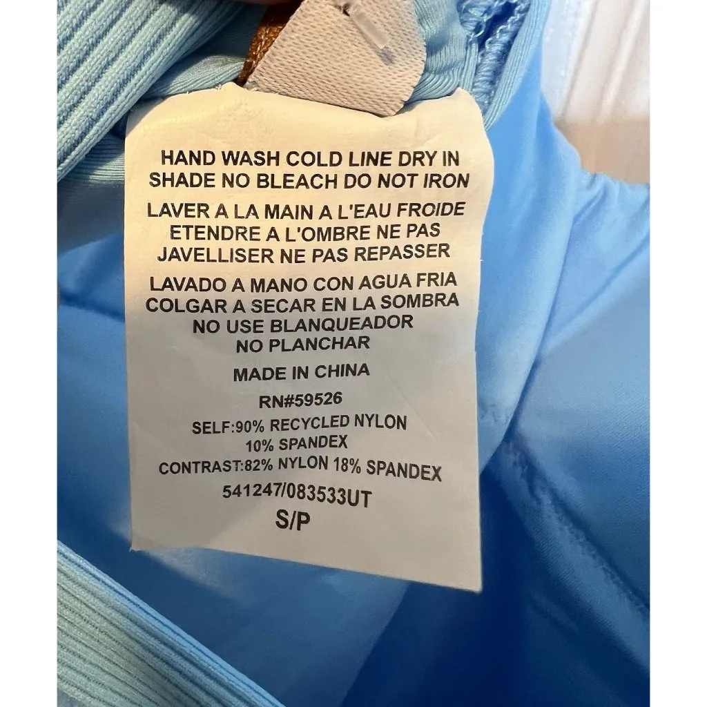 BECCA By Rebecca Virtue Color Prism High Leg One Piece Swimsuit Small Blue NWT - Image 6