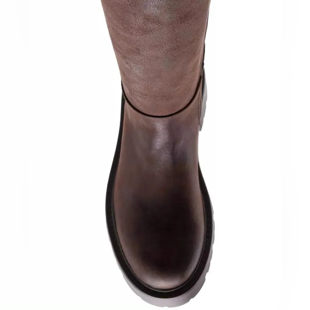 Madden Girl Crow Lug Sole Knee High Boots Chunky Brown Vegan sz 7 - Image 4