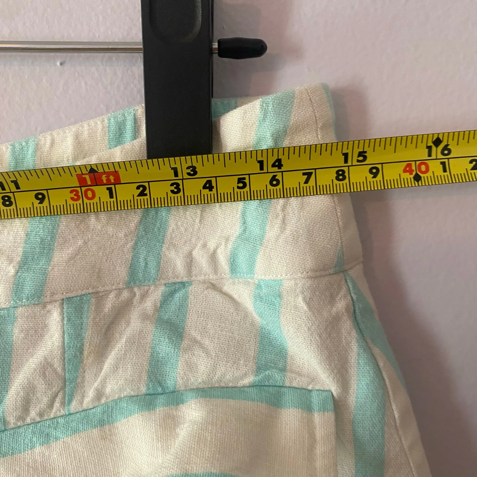 For Love and Lemons Janelle Blue White Striped Linen Mini Skirt Women size Large - Image 8