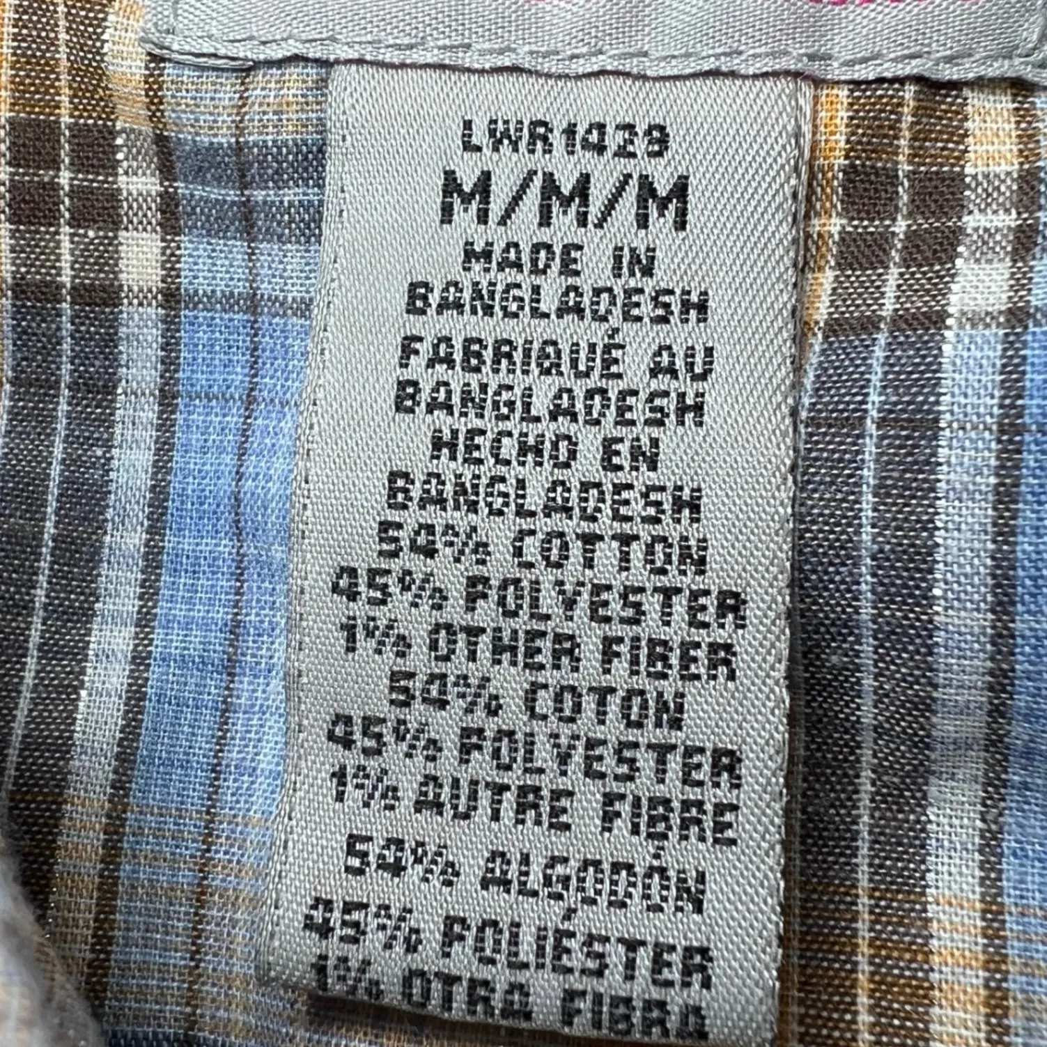 Wrangler Vintage Wrancher Western Shirt Women Medium Blue Plaid Short Sleeve Y2K - Image 5