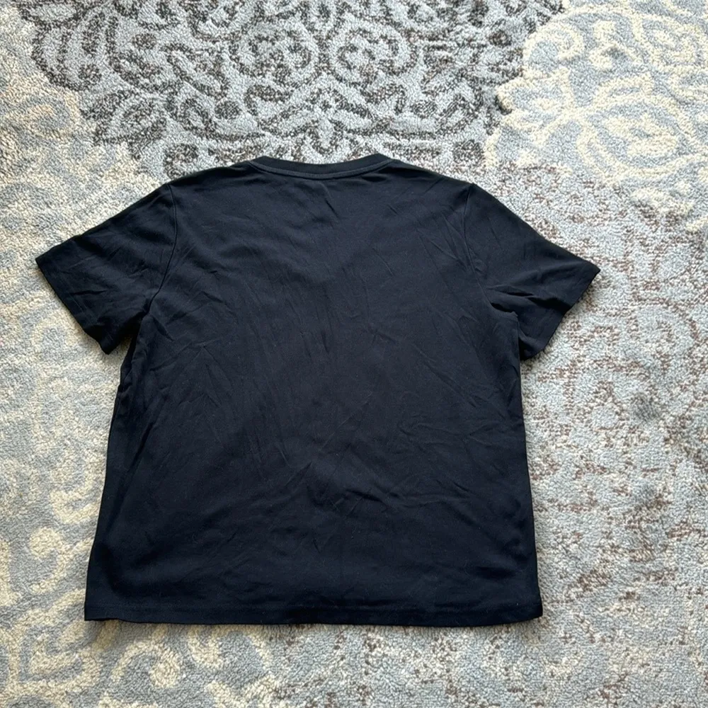 Mossimo Dutti Cotton V-neck Top Black Large - Image 4